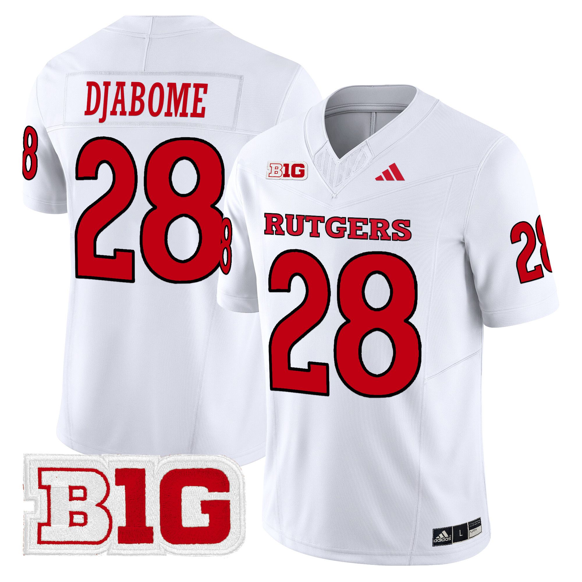 Men Rutgers Scarlet Knights #28 Djabome White 2024 Vapor Limited NCAA Jersey->customized ncaa jersey->Custom Jersey